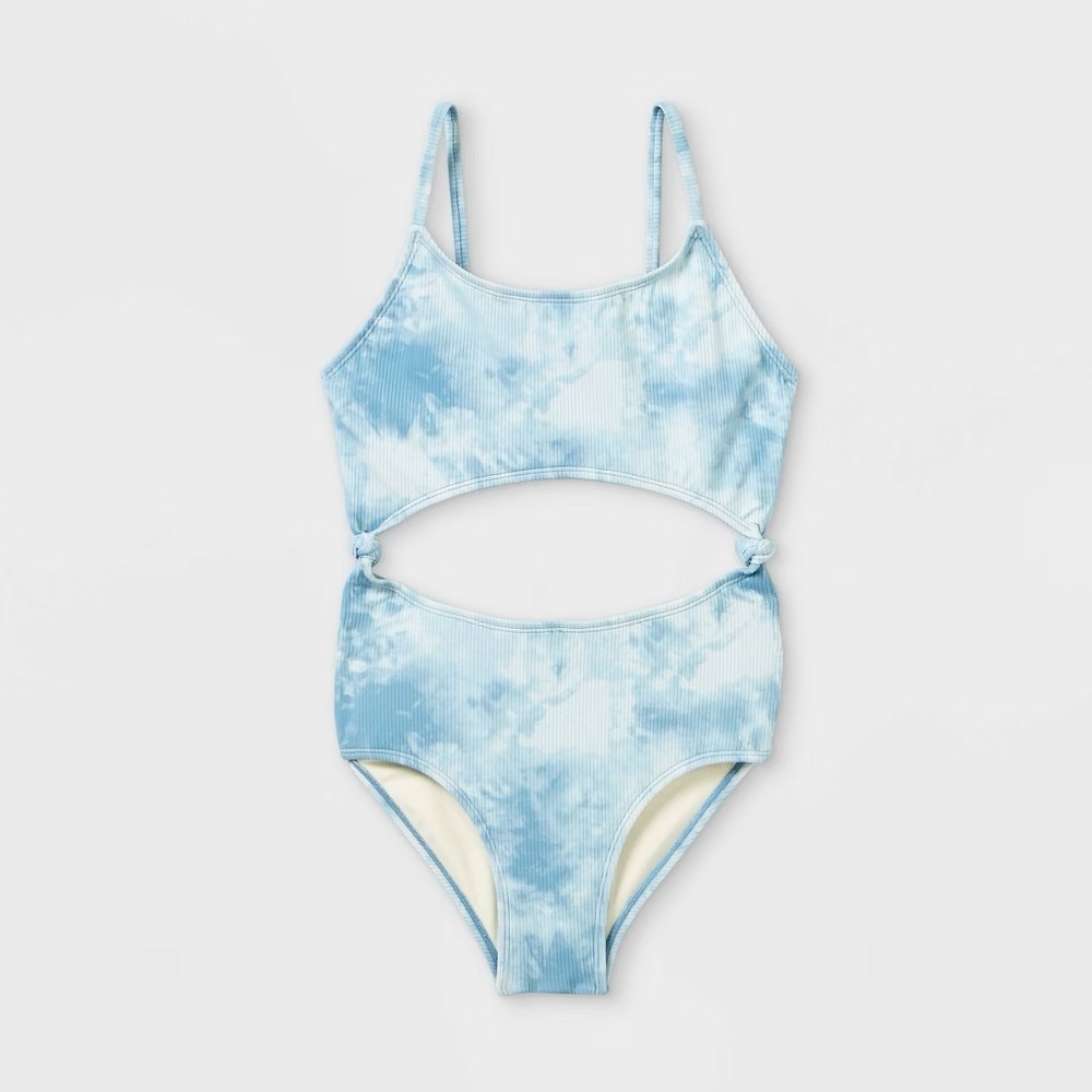 Art Class Tie Dye One Piece Swimsuit Girls L 10/12 Plus NWT UPF 50